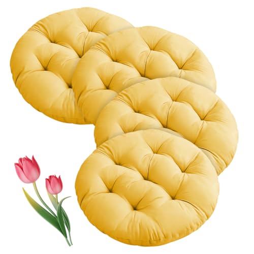 Umllpet Coussin de chaise rond 40cm, lot de 4 coussins de sol ronds, coussin de siège, housse de siège pour salon, chaise de salle à manger, pour intérieur...