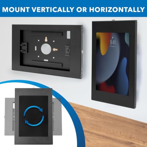Image of Anti-Theft Wall-Mounted Tablet Enclosure Innovative Internal Design that fits More Tablet Sizes | Black (Black)