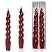 Twisted Candlesticks Spiral Taper Candle Dripless Red Candles Sticks for Wedding Celebration Anniversary