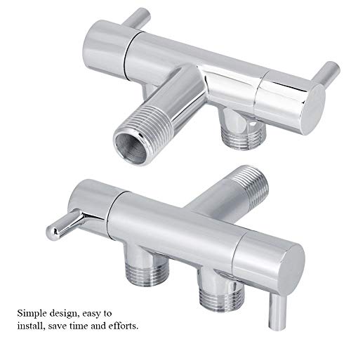 Two Way Faucet Valve, Brass Two Way Valve Faucet Outlet Water Distribution Polishing For Toilet Washing Machine #TOP4