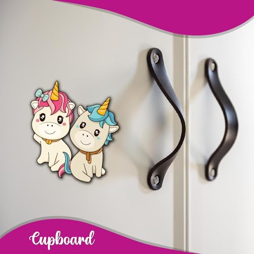 Image of Bhai Please Unicorn Couple Theme Wooden Fridge Magnet - Couple Gift