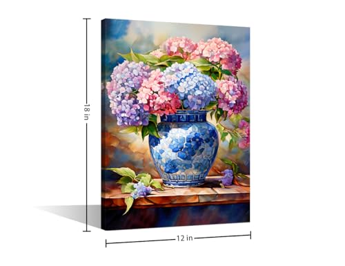Cuadro de hortensias para sala de estar que transforma tu hogar en un oasis moderno 5