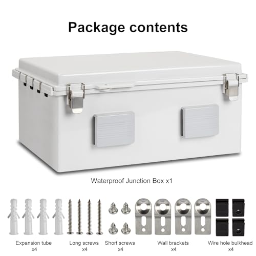 ANIMACYN Electrical Junction Box, Ventilated Design, Cable Grommets, Indoor/Outdoor Use with Mounting Panel & Hinged Cover. Waterproof IP 65. (Grey Cover, 15.7"x11.8"x7.1") by ANIMACYN - Used condition - Image 7