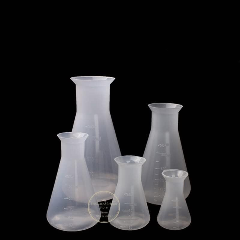 50ml to 2000ml Lab Plastic erlenmeyer Flask conical Container Bottle for Laboratory Experiment (Size : 50ml 10pcs)