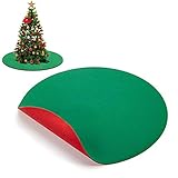 ABOAT 30 inches Red and Green Reversible Christmas Tree Stand Mat Accessory for Floor Protection and Holiday Party Decoration