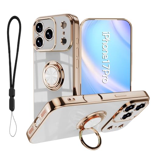 �yKSK�ziPhone 17 Pro �P�[�X �����O�t�� �X�}�z�P�[�X �p �ČRMIL�K�i �ϏՌ� ��phone17 Pro�X�}�z�P�[�X �y�� ���� �C�菝�h�~ �����h�~ �ԍڃz���_�[ 360°��] �P�[�X �J�����ی�A�C�t�H��17�v�� case(�z���C�g
