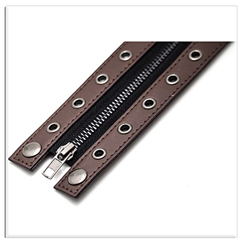 Image of Xusamss Punk Alloy Zipper Wristband Pu Leather Cuff Bracelet,7 1 /2 wrist