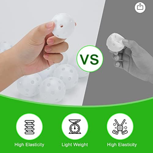 Adwikoso 50 Pack Plastic Golf Training Balls with 2 Golf Ball Tees Airflow Hollow Golf Balls for Indoor Putting Green, Backyard Outdoor Practice Equipment