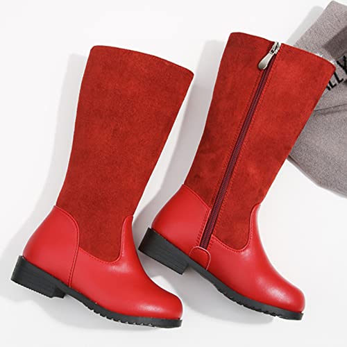 WENJIAZHIZHI Little Toddlers/Girls/Kids Knee-High Boots Warm Fur Lined Winter Snow Boots Princess Christmas Dress Boots Shoes3