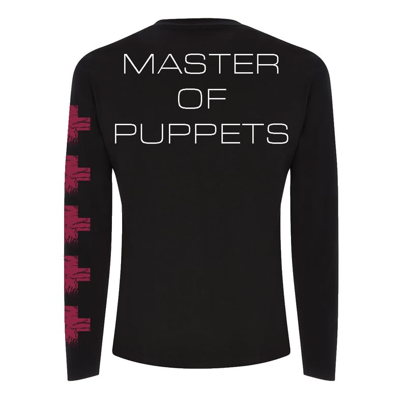 Metallica Master Of Puppets Logo Uomo Maglia Maniche Lunghe nero 100% cotone Regular