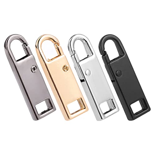 HOMSFOU 2sets 4pcs Convenient Zipper Pulls Replacement Durable Zipper Tabs for Easy Repair for Clothing Jackets Bags and Luggage 4pcs*2