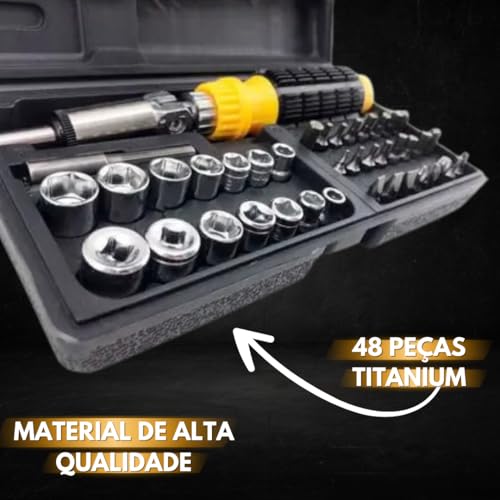 Kit Ferramentas De Bits Fenda Tork Allen Philips E Soquetes 41 Peças Titanium Multifuncional Mecânic