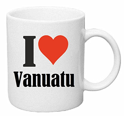 Reifen-Markt Tasse de Café Tasse à Thé … Coffee Mug I Love Vanuatu Hauteur 9 cm de Diamètre 8 cm Volume 330 ML Le pour Leur Partenaire - Collègue - Amis