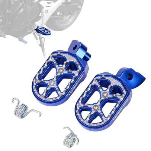 Image of JFG RACING Dirt Bike Foot Pegs,Double Deck CNC Rest Pedal Footpegs for YZ65 18-26 /YZ85 02-26 /YZ125 97-26 /YZ250 98-26 /YZ250F 01-22 /WR250F 01-24 /YZ450F 03-22 /WR450F 03-26 /YZ125X YZ250X-Blue