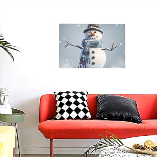 Toile bonhomme de neige deco pour une ambiance hivernale cocooning dans la cuisine