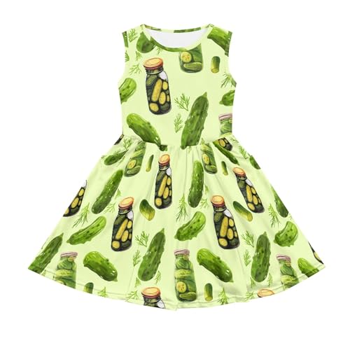 Tank Top Dress for Girls Sleeveless Summer Casual Flared Dress with Pockets