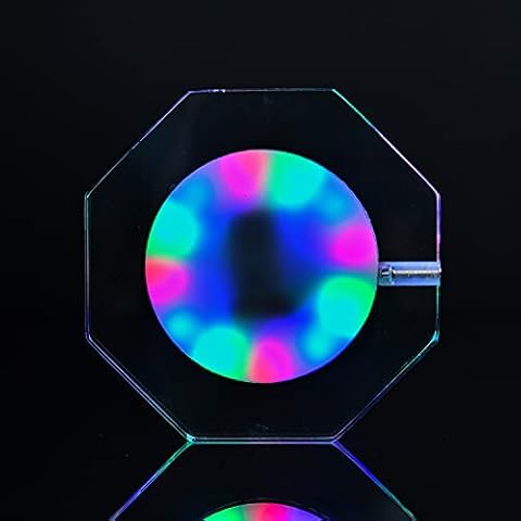 LED Coasters for Drinks, LAFEINA USB Rechargeable Light Up Acrylic Coaster for Bar Beer Beverage, Bottle Cup Luminous Mat for Party, Wedding, Bar Club (Octagonal RGB) Cover