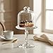 Mini Glass Cake Stand with Dome Lid – Small Pedestal Dessert Stand with Cover, Clear Glass Cupcake & Cookie Display