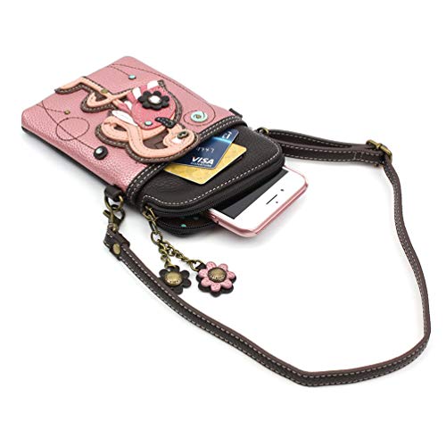 Image of CHALA Bird Collection Cell Phone Crossbody Purse-Women PU Leather /Canvas Multicolor Handbag with Adjustable Strap