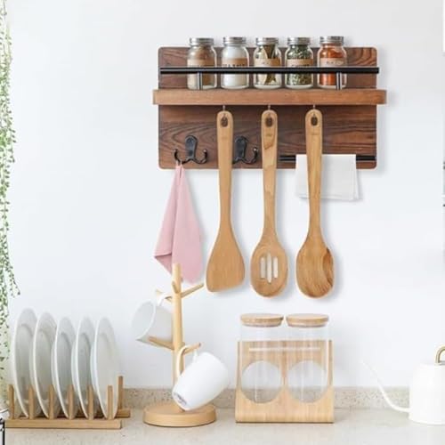 Soporte para llaves de pared con estantería flotante para evitar desorden en casa 4