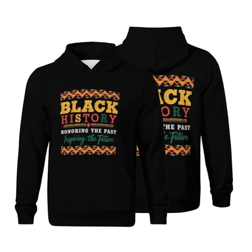 Kids Honoring Past Inspiring Future Black History Month Boys Girls Lightweight Kangaroo Pocket Fleece Hoodies