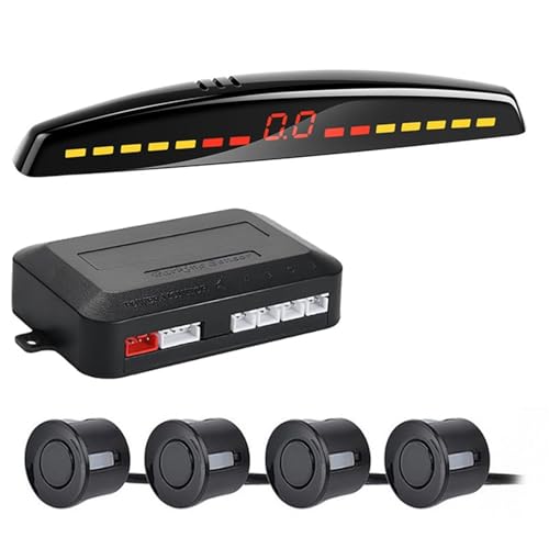 Aparcamiento asistido Kit De Sensor Aparcamiento Car Parktronic Pantalla Radar Monitor Marcha Atrás Sistemas Detección Monitores Para Punto Ciego Control Distancia(Black)
