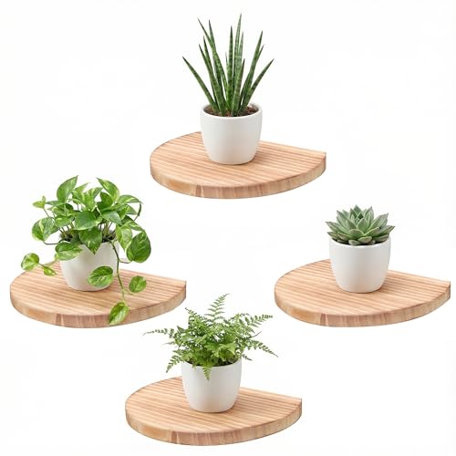 MITREL Small Wood Floating Shelves (4-Pack, 8-inch Diameter) - Round