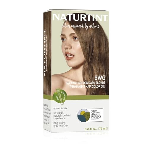 Naturtint Permanent Hair Color 6WG Radiant Golden Dark Blonde (Pack of 1), Ammonia Free, Vegan, Cruelty Free, up to 100% Gray Coverage, Long Lasting Results (Packaging may vary)