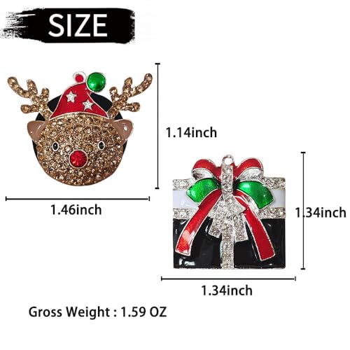 Image of 2 Pack Crystal Elk Christmas Car Vent Clip Bling Accessories - Gift Box Car Diffuser Air Freshener