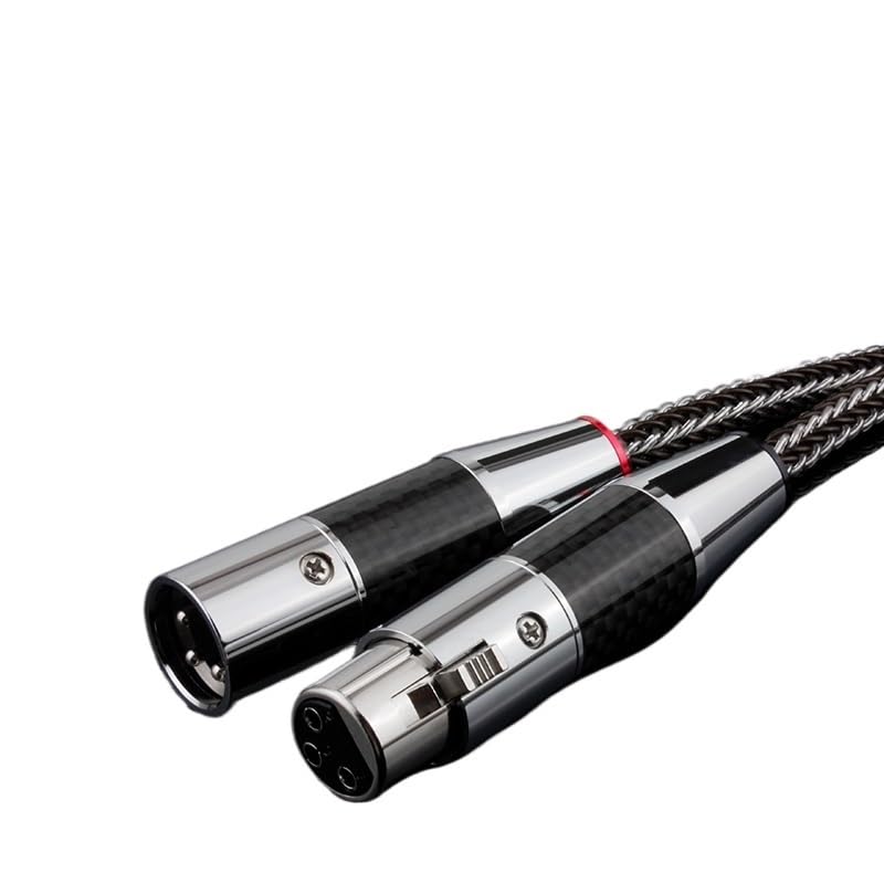 Hi-End OCC + Ster/*ling Silver Blended HiFi Cable balanceado de 16 hebras XLR macho a hembra de 3 pines Ja-ck Cable de extensión para micrófono (2xlr macho a hembra, (= 0,5 m)