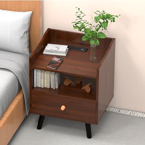 La mejor comparación de Buros Baratos más recomendados. 47 Mesita de Noche, Buró para Recamara, Vintage con Estación de Carga, 3 Niveles de Almacenamiento, 1 Cajones, Puertos USB y Tomas de Corriente - Buró Multifuncional para...