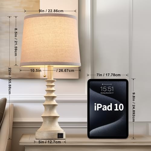 Booucuu T0230B Farmhouse Bedside Lamps Set Of 2 Bedroom Table Lamps thumb #4