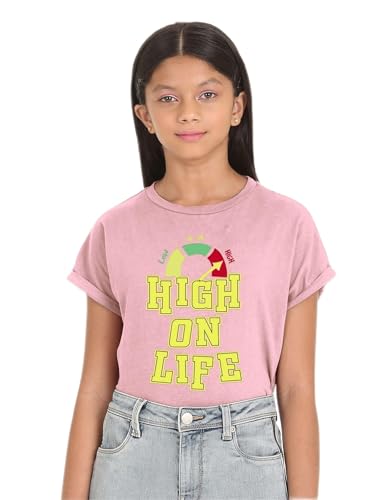 Image of SUGR Basics Girl's Graphic Regular Fit T-Shirts
