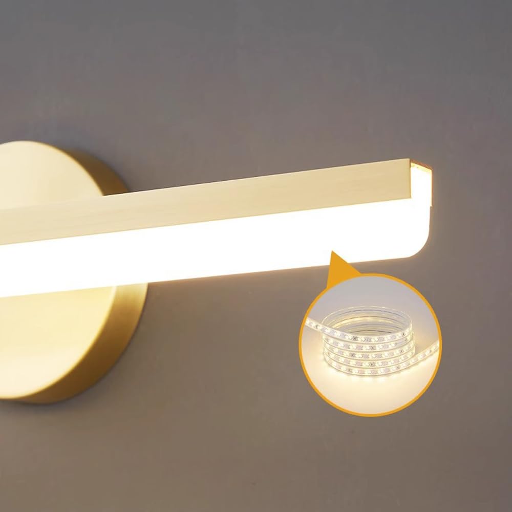 Lampa ścienna LED do lustra łazienkowego, przewodowe oświetlenie do makijażu, aluminiowe oświetlenie frontu łazienki [Klasa energetyczna A+]