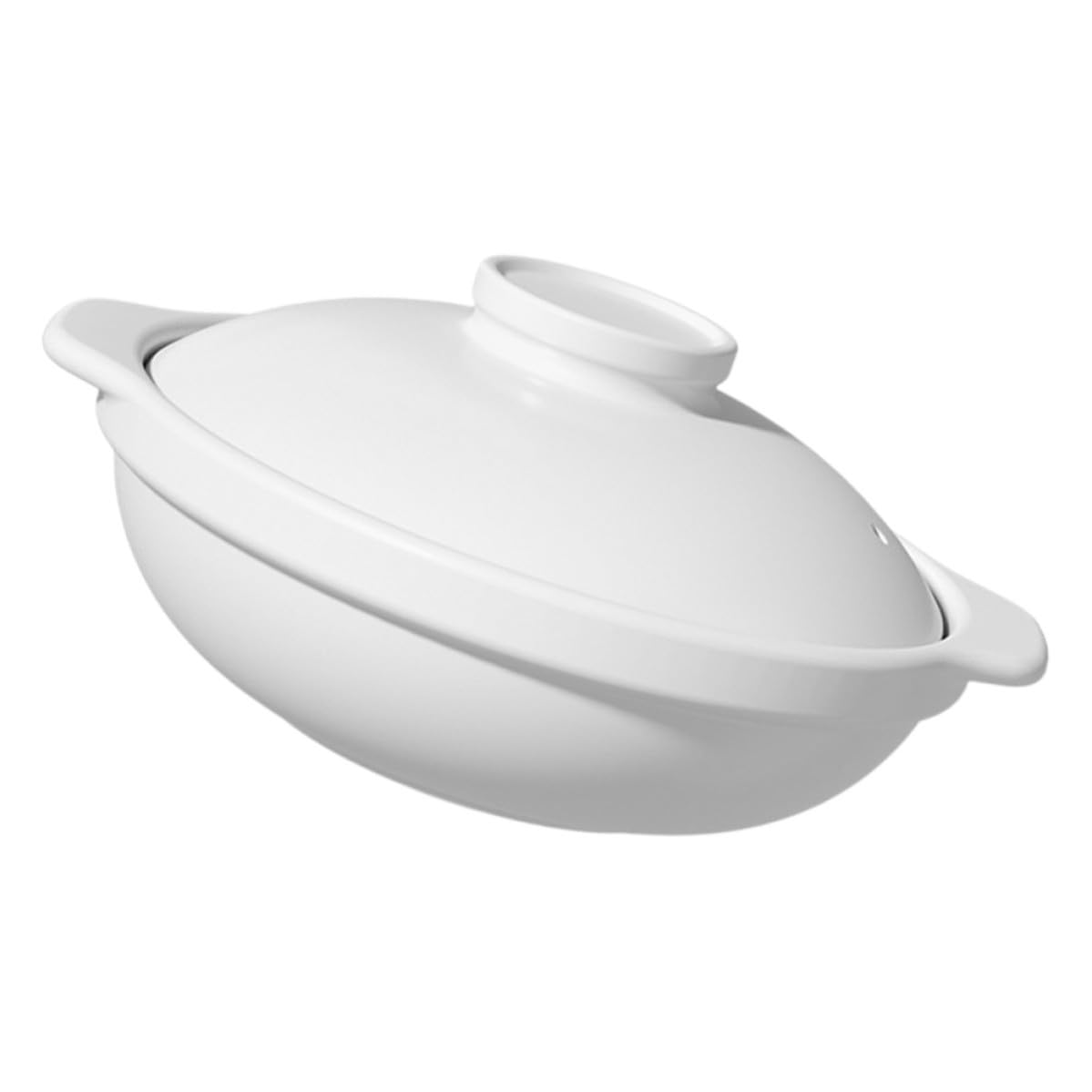 Weiße Keramik Auflaufform 1, 3l mit Zwei Griffen, Hitzebeständiger Topf | Suppe, Nudeln und Auflauf, Leicht zu Reinigen, Multifunktional, Haushaltswaren