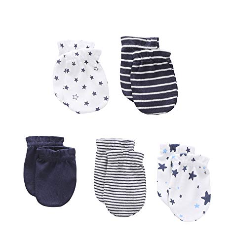 Chamie Baby-Mütze und Fäustlinge, Set für Neugeborene,Mützen und Fäustlinge, für Babys, Jungen und Mädchen, 0–6 Monate, 100% Baumwolle