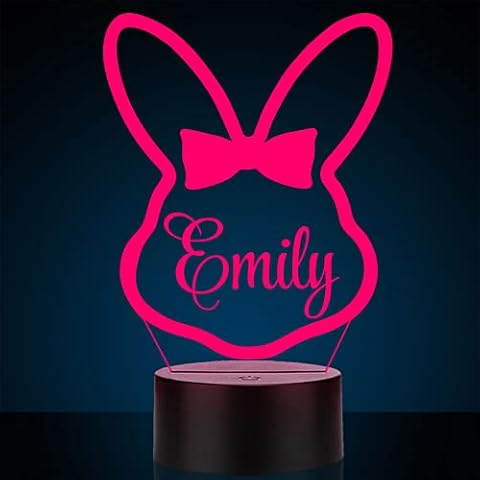 Personalised Easter Gift with Custom Name, Easter Egg Night Light with Any Text Lamp Decoration - Bunny Girl Cover