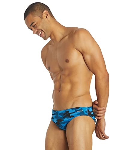Sporti Hydrolast Men's Camo Water Polo Brief - Blue Multi - 34 #TOP27