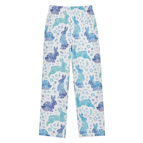 ZZXXB Galaxy Bunny Boys Long Pants Soft Trousers Elastic Waist Kids Lounge Bottoms with Pockets S-XL