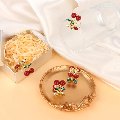 Juego de 6 pinzas pequeñas cherry para cabello rojo miniatura 3