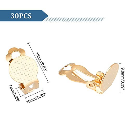 30 componentes de pendientes de clip UNICRAFTALE de acero inoxidable dorados 6