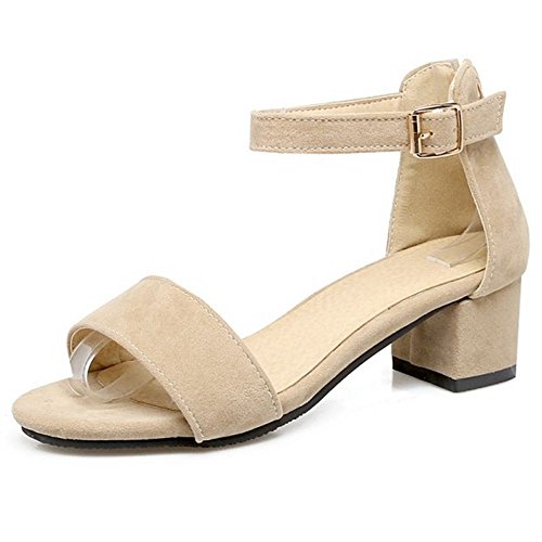 Onewus   Sandalias cómodas y básicas para mujer con tacón en bloque, color Negro, talla 34 EU