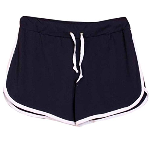 QIYUN.Z Mujeres del Lazo De La Cintura De Algodon Pantalones Cortos De Playa Al Aire Libre Ocasionales De Los Deportes Pantalones Cortos