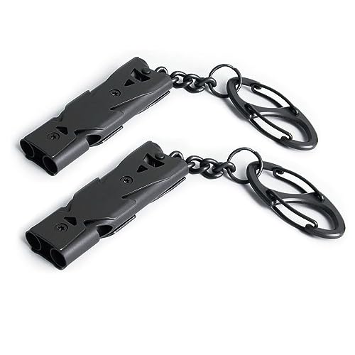 binboll Stainless Steel High Decibel Outdoor Life-Saving Emergency Whistle (Double tubles Whistle -Gun 2pcs)