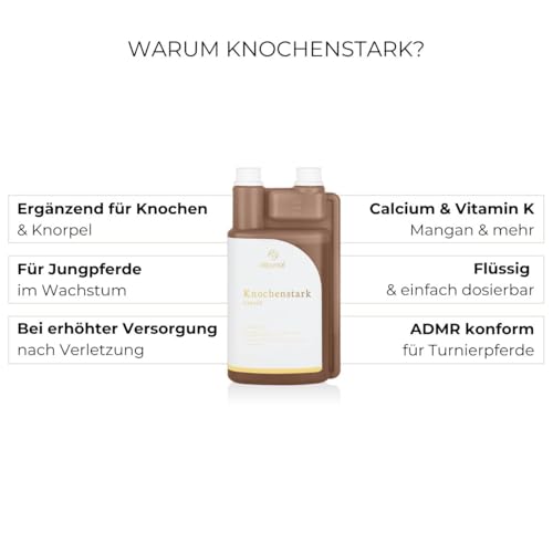 Alpurial Knochenstark – Ergänzungsfuttermittel für Pferde zur gezielten Versorgung von Knochen und Knorpelstrukturen – mit Calcium, Mangan & Vitamin K – vom Tierarzt entwickelt