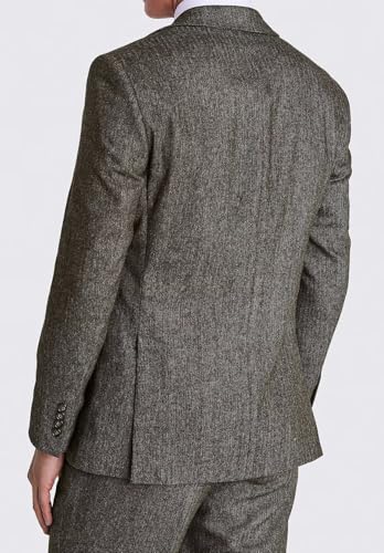 Men's Herringbone Tweed Blazer Wool Blend Suit Jacket Two Button Sport Coats for Prom Wedding3