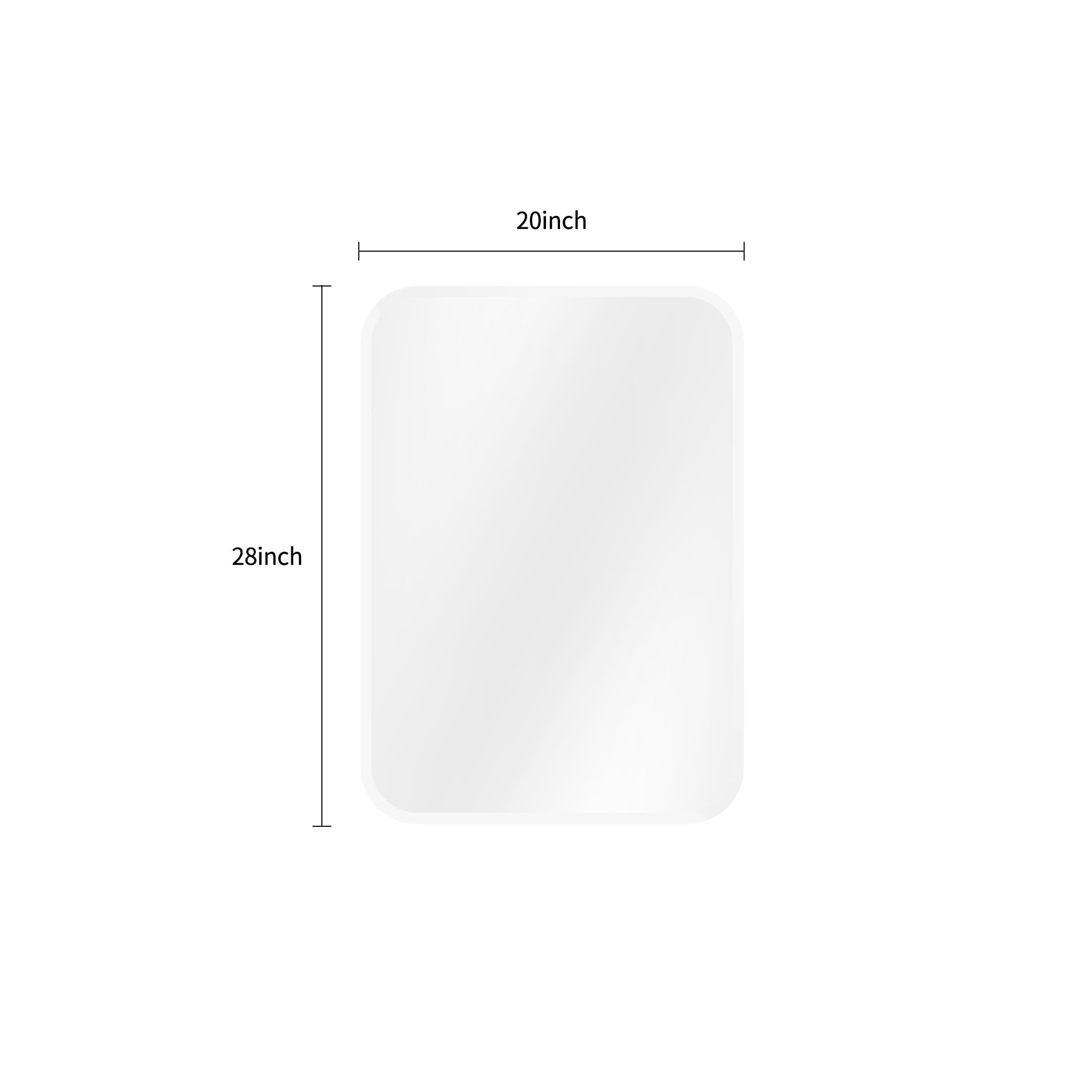 Rechteckiger Wandspiegel, 70x50 cm rahmenloser Spiegel mit abgerundeten Ecken und geschnittenem Rand, für Badezimmer, Schlafzimmer und Wohnzimmer, horizontal und vertikal montierbar