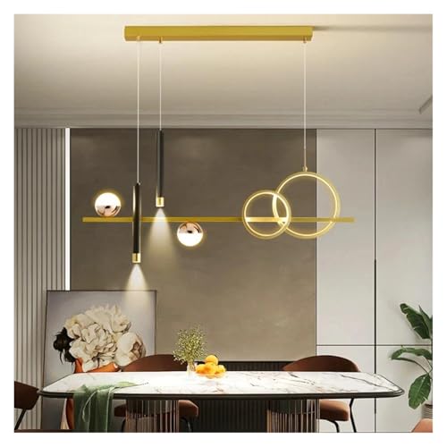 Lustre décoratif LED or blanc chaud créez une ambiance chaleureuse dans votre salle à manger