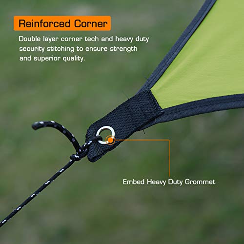 Esup 10 X 10 Ft Hammock Rain Fly Lightweight Windproof Tent Tarp, 210T Ripstop Nylon Material, Camping, Hiking Essential Gear, (Green) #TOP3