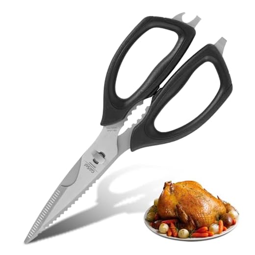 Kitchen Scissors Come Apart Kitchen Shears for Food Heavy Duty Shears for Chicken Bone Nutcracker Bottle Can Opener Shears with Premium Stainless Steel Scissors 02B